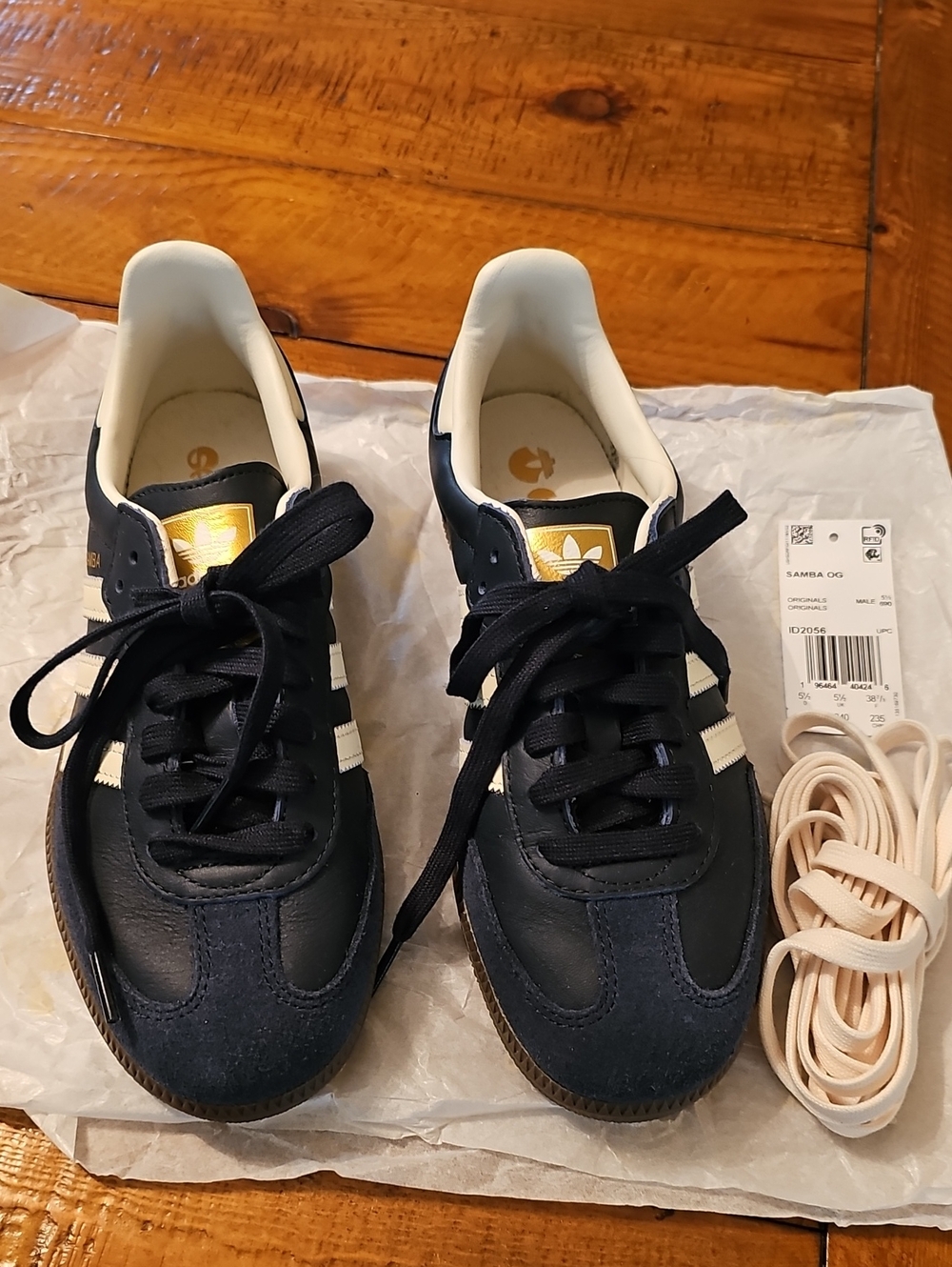 Adidas Samba OG Night Navy Cream Womens 7 Mens 6 Worn Once With Box